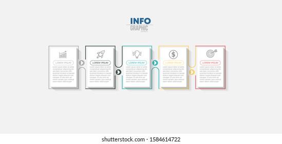 vector illustration Infographic design template with icons and 5 options or steps. Can be used for process, presentations, layout, banner,info graph.