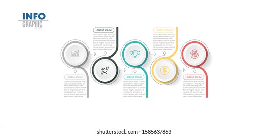 vector illustration Infographic design template with icons and 5 options or steps. Can be used for process, presentations, layout, banner,info graph.