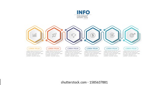 vector illustration Infographic design template with icons and 6 options or steps. Can be used for process, presentations, layout, banner,info graph.