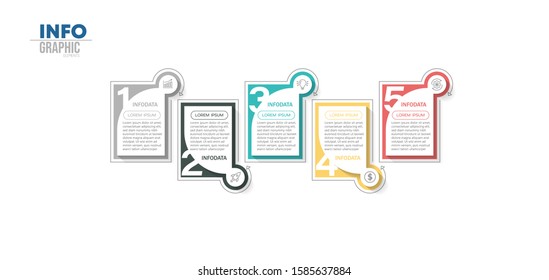 vector illustration Infographic design template with icons and 5 options or steps. Can be used for process, presentations, layout, banner,info graph.