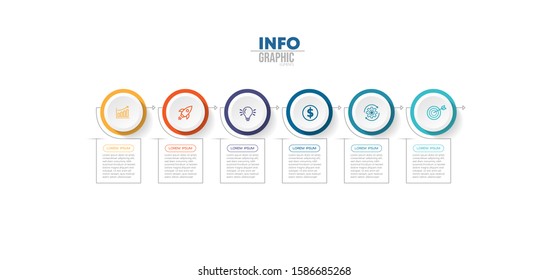 vector illustration Infographic design template with icons and 6 options or steps. Can be used for process, presentations, layout, banner,info graph.