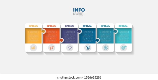 vector illustration Infographic design template with icons and 6 options or steps. Can be used for process, presentations, layout, banner,info graph.