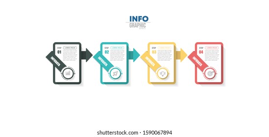 vector illustration Infographic design template with icons and 4 options or steps. Can be used for process, presentations, layout, banner,info graph.