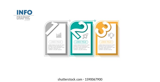 vector illustration Infographic design template with icons and 3 options or steps. Can be used for process, presentations, layout, banner,info graph.