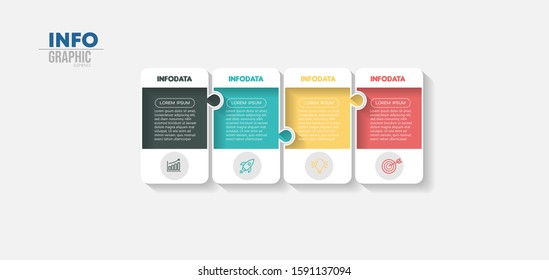 vector illustration Infographic design template with icons and 4 options or steps. Can be used for process, presentations, layout, banner,info graph.