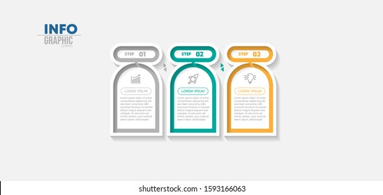 vector illustration Infographic design template with icons and 3 options or steps. Can be used for process, presentations, layout, banner,info graph.
