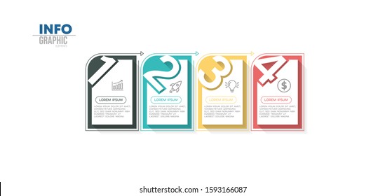 vector illustration Infographic design template with icons and 4 options or steps. Can be used for process, presentations, layout, banner,info graph.