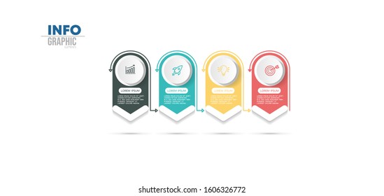vector illustration Infographic design template with icons and 4 options or steps. Can be used for process, presentations, layout, banner,info graph.