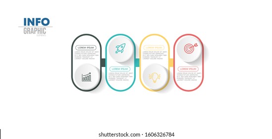 vector illustration Infographic design template with icons and 4 options or steps. Can be used for process, presentations, layout, banner,info graph.