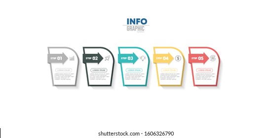 vector illustration Infographic design template with icons and 5 options or steps. Can be used for process, presentations, layout, banner,info graph.