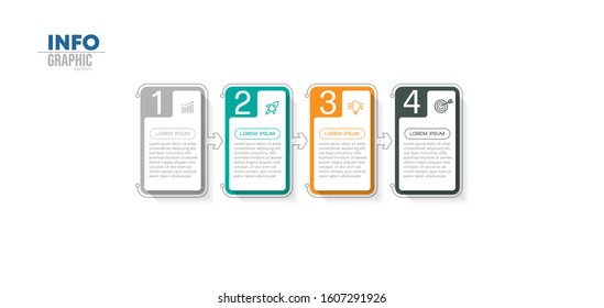 vector illustration Infographic design template with icons and 4 options or steps. Can be used for process, presentations, layout, banner,info graph.