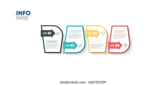 vector illustration Infographic design template with icons and 4 options or steps. Can be used for process, presentations, layout, banner,info graph.