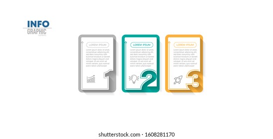 vector illustration Infographic design template with icons and 3 options or steps. Can be used for process, presentations, layout, banner,info graph.