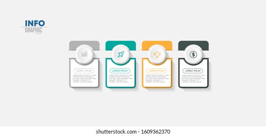 vector illustration Infographic design template with icons and 4 options or steps. Can be used for process, presentations, layout, banner,info graph.