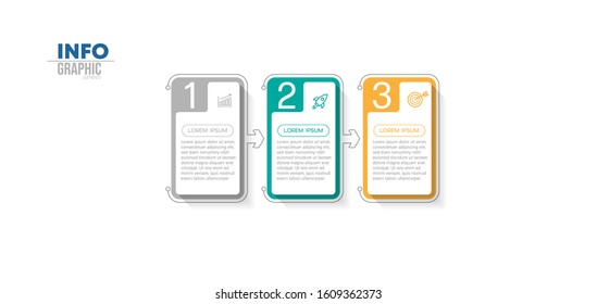 vector illustration Infographic design template with icons and 3 options or steps. Can be used for process, presentations, layout, banner,info graph.
