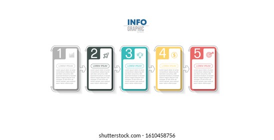 vector illustration Infographic design template with icons and 5 options or steps. Can be used for process, presentations, layout, banner,info graph.