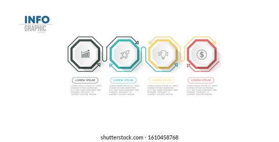 vector illustration Infographic design template with icons and 4 options or steps. Can be used for process, presentations, layout, banner,info graph.