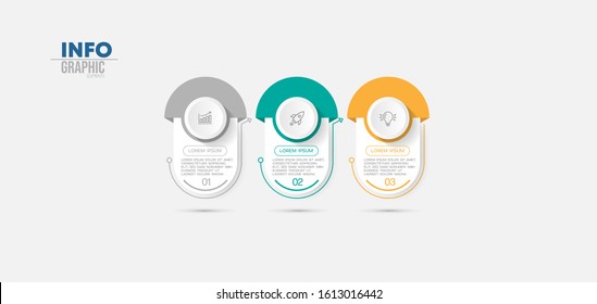 vector illustration Infographic design template with icons and 3 options or steps. Can be used for process, presentations, layout, banner,info graph.