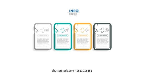 vector illustration Infographic design template with icons and 4 options or steps. Can be used for process, presentations, layout, banner,info graph.