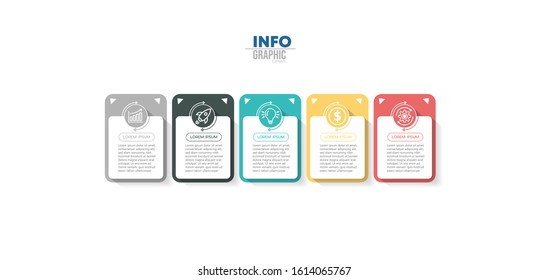 vector illustration Infographic design template with icons and 5 options or steps. Can be used for process, presentations, layout, banner,info graph.