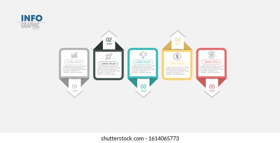 vector illustration Infographic design template with icons and 5 options or steps. Can be used for process, presentations, layout, banner,info graph.