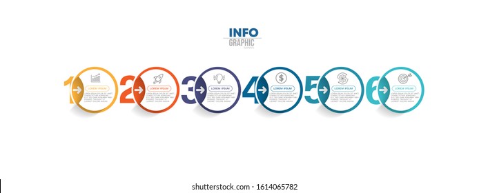 vector illustration Infographic design template with icons and 6 options or steps. Can be used for process, presentations, layout, banner,info graph.