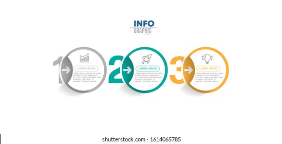 vector illustration Infographic design template with icons and 3 options or steps. Can be used for process, presentations, layout, banner,info graph.