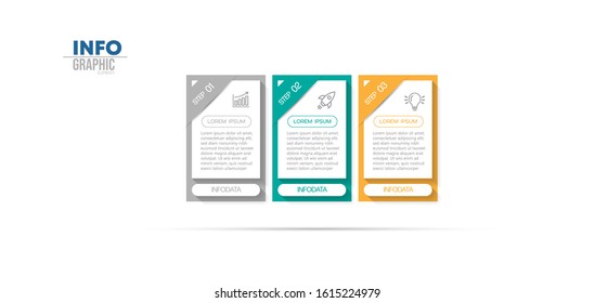 vector illustration Infographic design template with icons and 3 options or steps. Can be used for process, presentations, layout, banner,info graph.