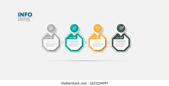 vector illustration Infographic design template with icons and 4 options or steps. Can be used for process, presentations, layout, banner,info graph.
