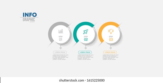 vector illustration Infographic design template with icons and 3 options or steps. Can be used for process, presentations, layout, banner,info graph.