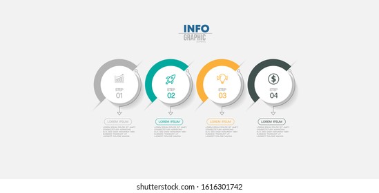 vector illustration Infographic design template with icons and 4 options or steps. Can be used for process, presentations, layout, banner,info graph.