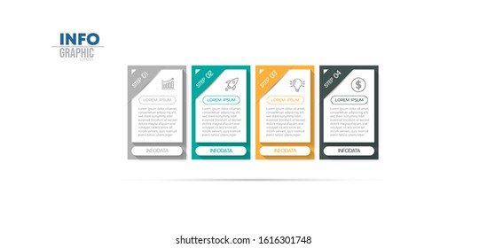 vector illustration Infographic design template with icons and 4 options or steps. Can be used for process, presentations, layout, banner,info graph.