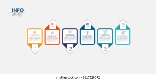 vector illustration Infographic design template with icons and 6 options or steps. Can be used for process, presentations, layout, banner,info graph.