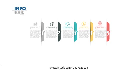 Vektorillustration Illustration Infografische Design Vorlage mit Symbolen und 5 Optionen oder Schritten. Kann für Prozess, Präsentationen, Layout, Banner, Infografik verwendet werden.