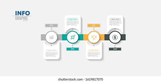 vector illustration Infographic design template with icons and 4 options or steps. Can be used for process, presentations, layout, banner,info graph.