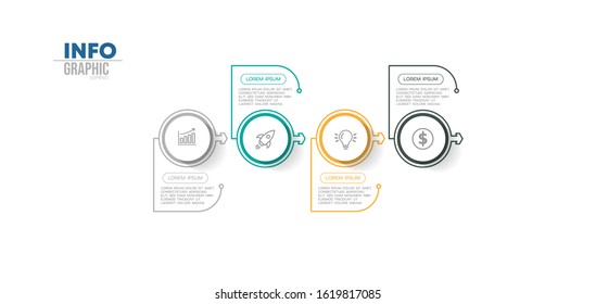 vector illustration Infographic design template with icons and 4 options or steps. Can be used for process, presentations, layout, banner,info graph.