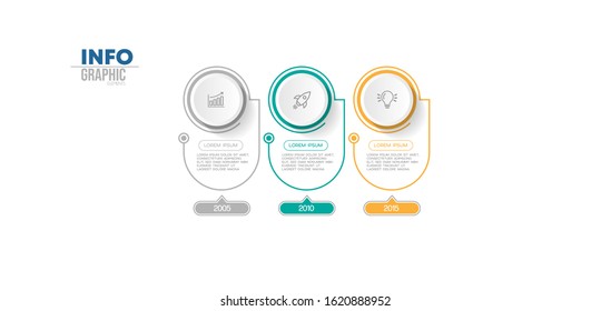 vector illustration Infographic design template with icons and 3 options or steps. Can be used for process, presentations, layout, banner,info graph.