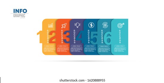 vector illustration Infographic design template with icons and 6 options or steps. Can be used for process, presentations, layout, banner,info graph.