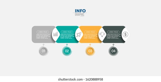 vector illustration Infographic design template with icons and 4 options or steps. Can be used for process, presentations, layout, banner,info graph.