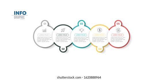 vector illustration Infographic design template with icons and 5 options or steps. Can be used for process, presentations, layout, banner,info graph.