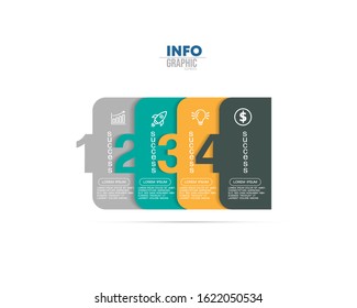 vector illustration Infographic design template with icons and 4 options or steps. Can be used for process, presentations, layout, banner,info graph.