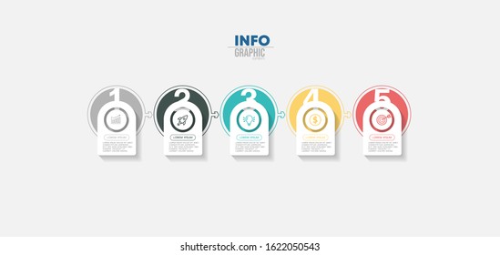 vector illustration Infographic design template with icons and 5 options or steps. Can be used for process, presentations, layout, banner,info graph.