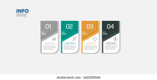 vector illustration Infographic design template with icons and 4 options or steps. Can be used for process, presentations, layout, banner,info graph.