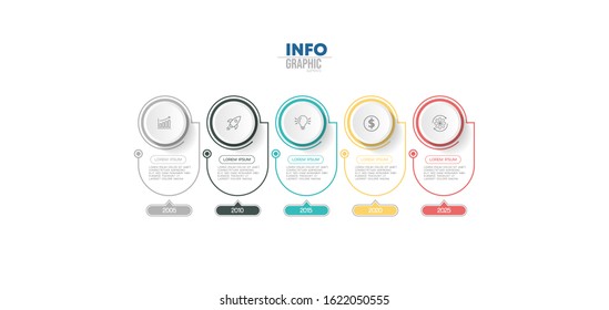vector illustration Infographic design template with icons and 5 options or steps. Can be used for process, presentations, layout, banner,info graph.