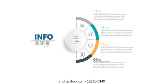 vector illustration Infographic design template with icons and 4 options or steps. Can be used for process, presentations, layout, banner,info graph.