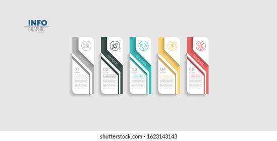 vector illustration Infographic design template with icons and 5 options or steps. Can be used for process, presentations, layout, banner,info graph.