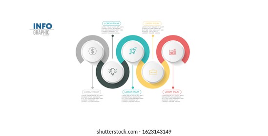 vector illustration Infographic design template with icons and 5 options or steps. Can be used for process, presentations, layout, banner,info graph.