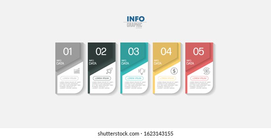 vector illustration Infographic design template with icons and 5 options or steps. Can be used for process, presentations, layout, banner,info graph.