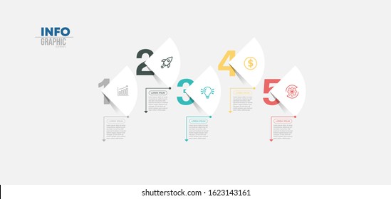 vector illustration Infographic design template with icons and 5 options or steps. Can be used for process, presentations, layout, banner,info graph.