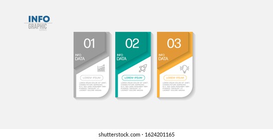 vector illustration Infographic design template with icons and 3 options or steps. Can be used for process, presentations, layout, banner,info graph.
